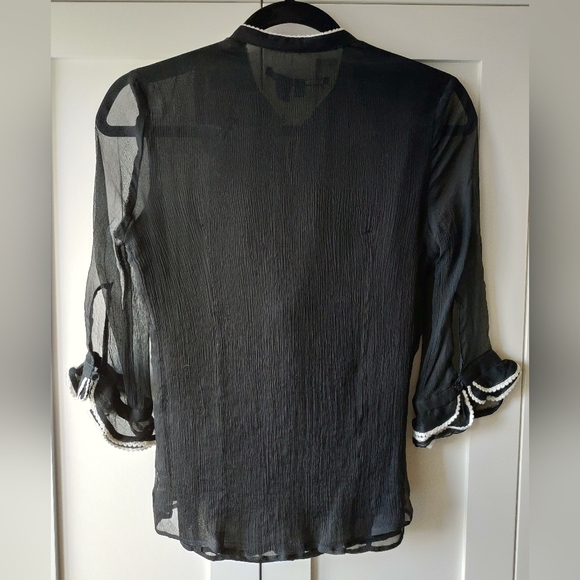 ❌SOLD❌Zara Woman Ruffle Silk Top - Picture 4 of 4